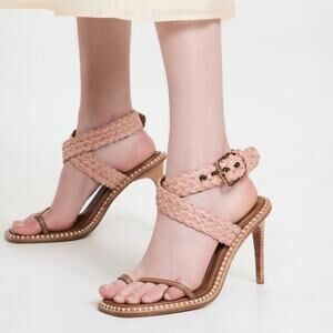 Ulla Johnson Raffia Heels Terracotta Strappy Sandals Size 10 Boho Luxe